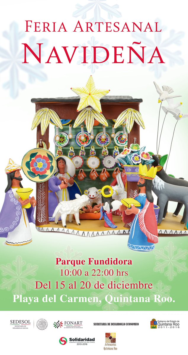 Fonart_mx's tweet photo. Mañana, te invitamos a la inauguración de la Feria Artesanal Navideña en Playa del Carmen. #NavidadArtesanal. https://t.co/wxdIxjziLO