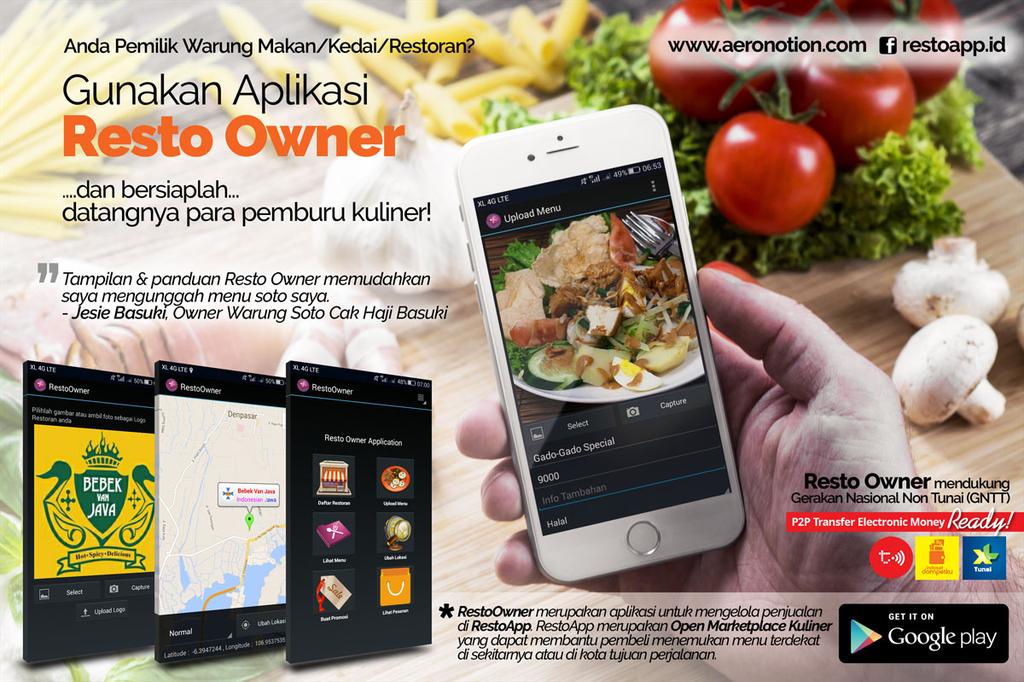 restoapp_id's tweet photo. Jualan kuliner di RestoApp yuk, caranya gampang, tinggal unduh "RestoOwner" di Playstore.
Cc @infojogja @infobandung https://t.co/bt77n7SBwC
