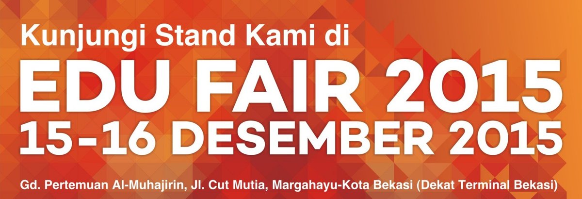 Hari ini akan ada booth <a href="/UBcampus/">Universitas Bakrie</a> di Edu Fair kota Bekasi. Tgl 15-16 Des 2015, jam 10.00-17.00