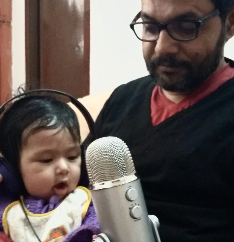 neeleshmisra's tweet photo. Dear radio broadcasters, in case you are looking for a 5-month-old storyteller in Phase 3 ;) #VaidehiOnTheMike https://t.co/NpMpTtYw0p