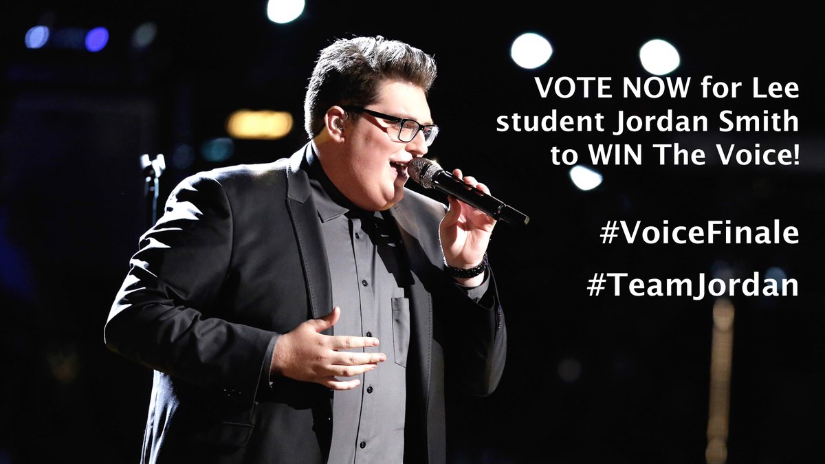 LeeU's tweet photo. VOTE NOW for @LeeU student @JordanSmithLive to WIN @NBCTheVoice! 
#VoiceFinale #TeamJordan 
https://t.co/qumwiRJTu9 https://t.co/wIv8ClzYw2