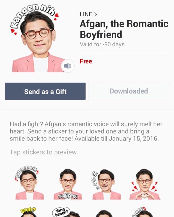 afganupdate's tweet photo. Sticker Afgan sudah available di LINE loh. Silahkan download di Sticker Shop! 😍 https://t.co/CzH7mUU4Tm