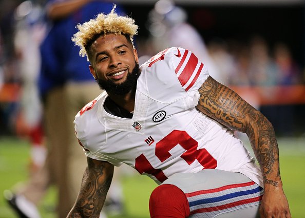 NFLonCBS's tweet photo. Odell Beckham Jr's ranks among all WRs over first 25 games (in Super Bowl era):

Catches: 1st
Yards: 1st
TD: 1st https://t.co/fXDgkGjoSG