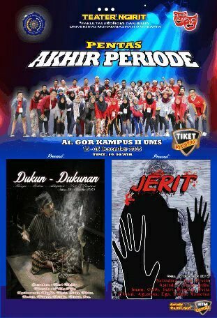 #TODAY: Pentas akhir periode | 15-16 Desember 2015 | GOR UMS | 19.00 | HTM : 5rb/hari. Info: <a href="/TeaterNgiritUMS/">Teater Ngirit</a>