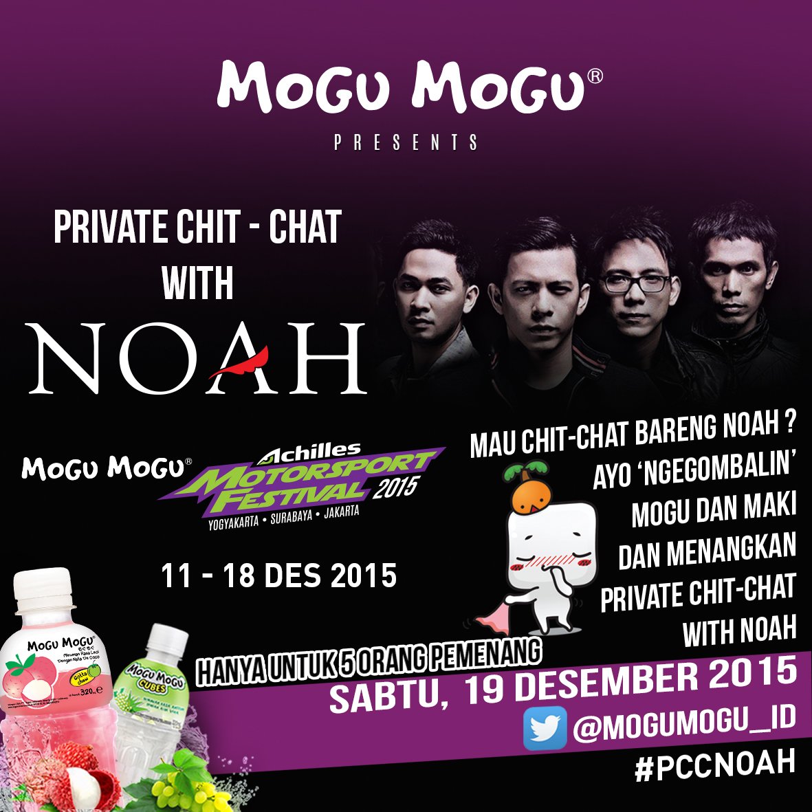 NOAH_ID's tweet photo. Hi Sahabat.. @mogumogu_id mengadakan PRIVATE CHIT CHAT WITH NOAH Yuk follow twitternya untuk cari tau https://t.co/XC3jAWDT8G