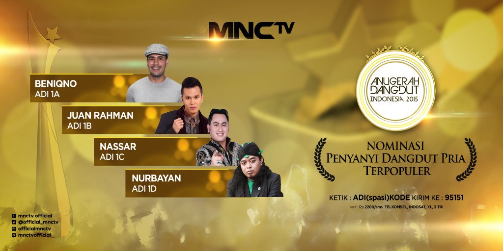 Inilah Nominasi Penyanyi Dangdut Pria Terpopuler. #ADI2015 <a href="/Mr_NurBayan/">@Mr_NurBayan</a> <a href="/kingnassar88/">Nassar Fahad</a> <a href="/DA2_BENIQNO/">Beniqno</a> <a href="/Juan_rahman/">JR_Juan Rahman</a>