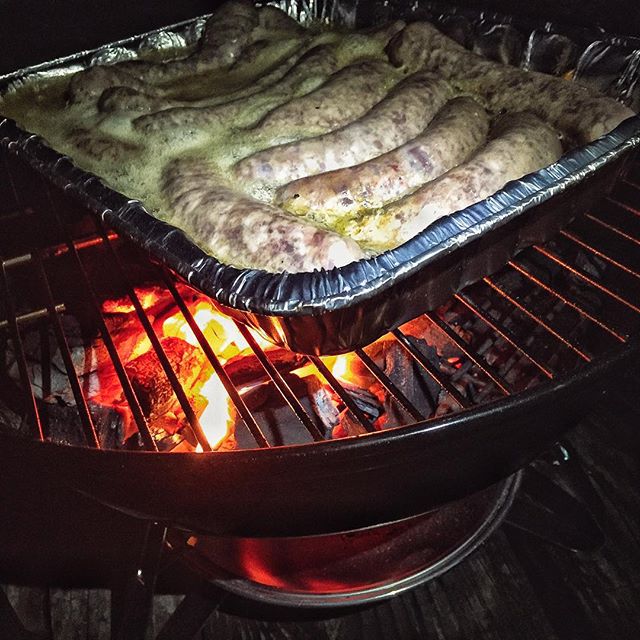 GrillingOnWeber's tweet photo. Brats from in brown ale with onions &amp; peppers &amp; butter, too. Mmm! #beerbrats #beer #brats https://t.co/XzvwtztQ1n