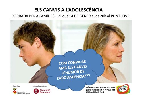 XERRADES PER A FAMÍLIES: ELS CANVIS A L’ADOLESCÈNCIA al Punt Jove #SantCebrià