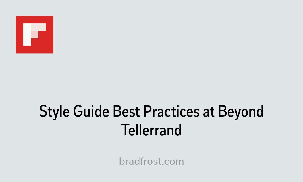 WebpotWebDesign's tweet image. Style Guide Best Practices at Beyond Tellerrand
flip.it/nx5lQ