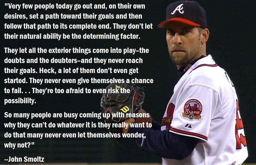PitchingNinja's tweet photo. Pitching, mental game, Reaching Goals/Failure/Risk. John Smoltz https://t.co/xZXmouLhdw