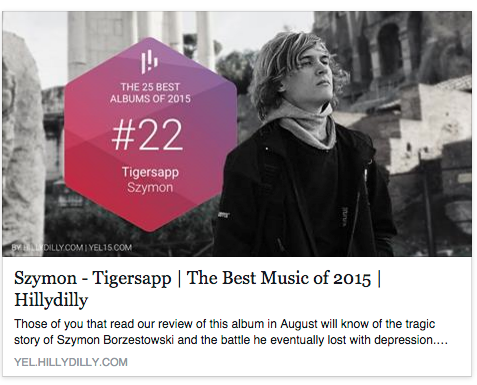 elopermusic's tweet photo. Shouts to @hillydilly Chuffed to have Tigersapp at #22 in your Best Albums of 2015 amongst so many brilliant records https://t.co/swklU5KQZx