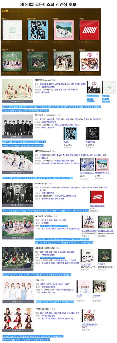 0506_hy's tweet photo. 러블리즈가 이번 골든디스크 신인상 후보에 있으면 안 되는 이유들 (+ 작년 골디 신인상 후보들 데뷔일과 올해 신인상 후보들 데뷔일 비교) https://t.co/1HZPNiK851