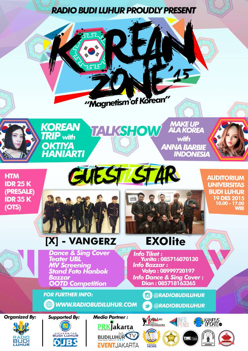 [TOMORROW] 19 DES'15 <a href="/X_VANGERZ/">[X]-VANGERZ</a> As Guest Star On "KOREAN ZONE 2015" at Audit Univ Budiluhur - JKT | <a href="/RadioBudiLuhur/">Radio Bajak Laut</a>