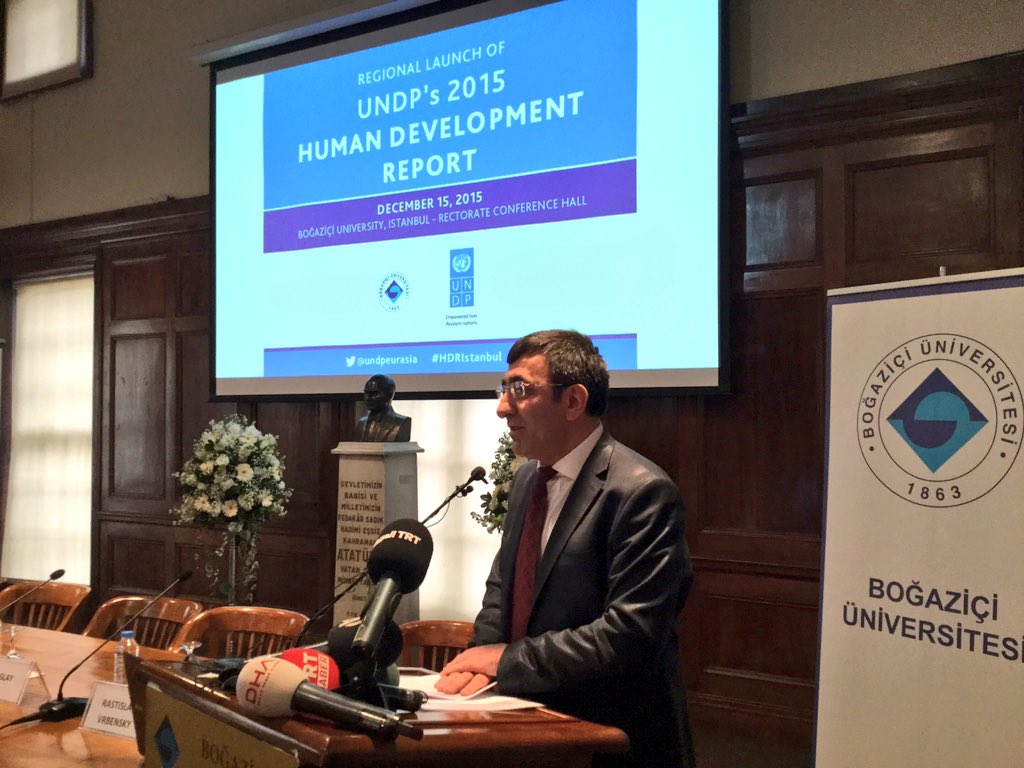_cevdetyilmaz's tweet photo. BM Kalkınma Prog.2015 İnsani Gelişme Raporunun Bölg. Tanıtım Toplantısı @UniBogazici deyiz #hdristanbul @csultanoglu https://t.co/CockTKsKYC