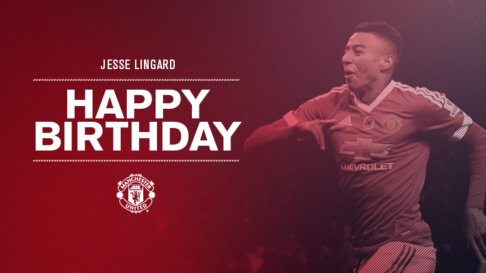 ManUtd's tweet photo. Happy birthday, Jesse Lingard! #mufc https://t.co/jk1WuxM7dB
