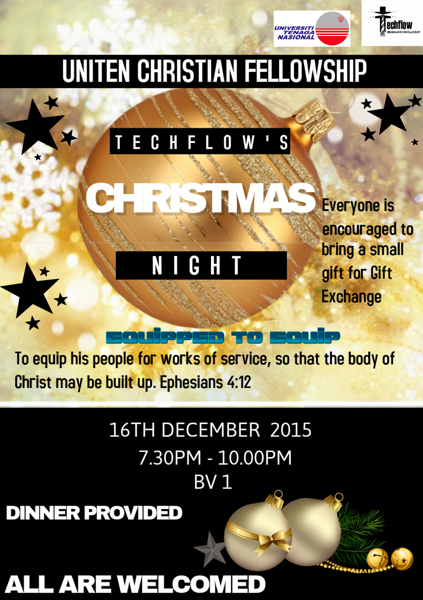 TECHFLOW_UNITEN's tweet photo. Our Christmas Night happening 2morrow
do bring your friends and join us to celebrate our saviour's birth https://t.co/dUXz45BT5D