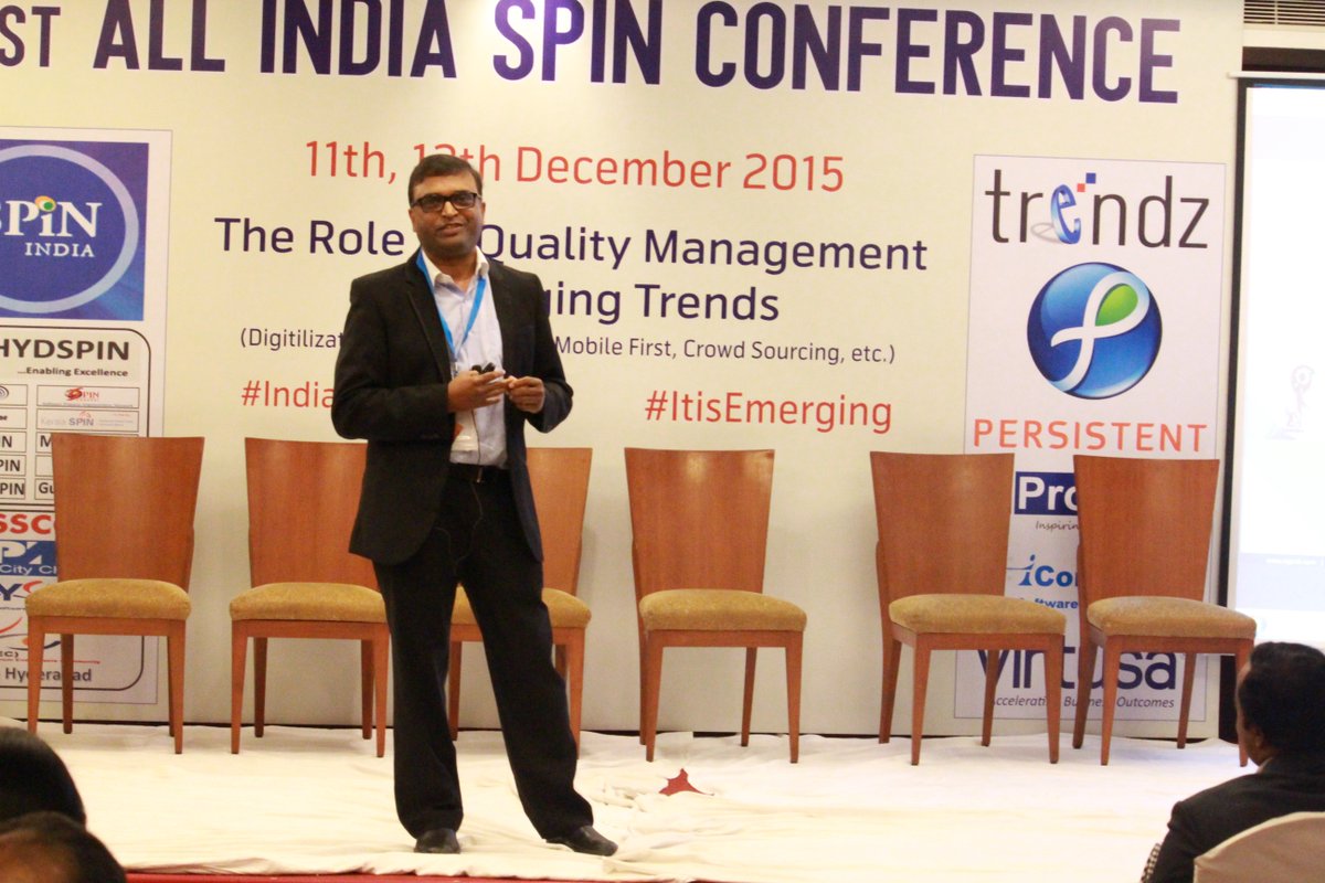 Delivered key note at 1st All India SPIN conference on Emerging QA Trends
