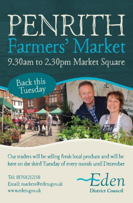 VisitEden's tweet photo. Penrith Farmers' Market is on today in the town, find a Christmas present with a difference! https://t.co/QTMKOuLWOE https://t.co/AEgPROgIo8
