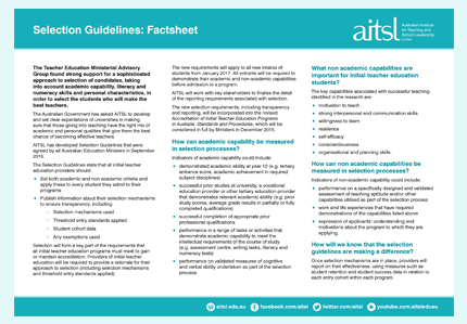 New reforms include selection of entrants into teacher education programs. bit.ly/1QxadhQ #PSTchat #aitsl
