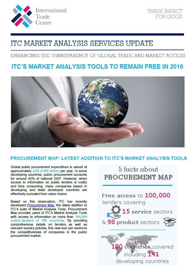 ITC_MktAnalysis's tweet photo. #ITCTools to remain #FREE in 2016 thanks to @EU_Commission support. Read more https://t.co/MK71SwwmqV #TradeImpact https://t.co/Q1POSZvRS1