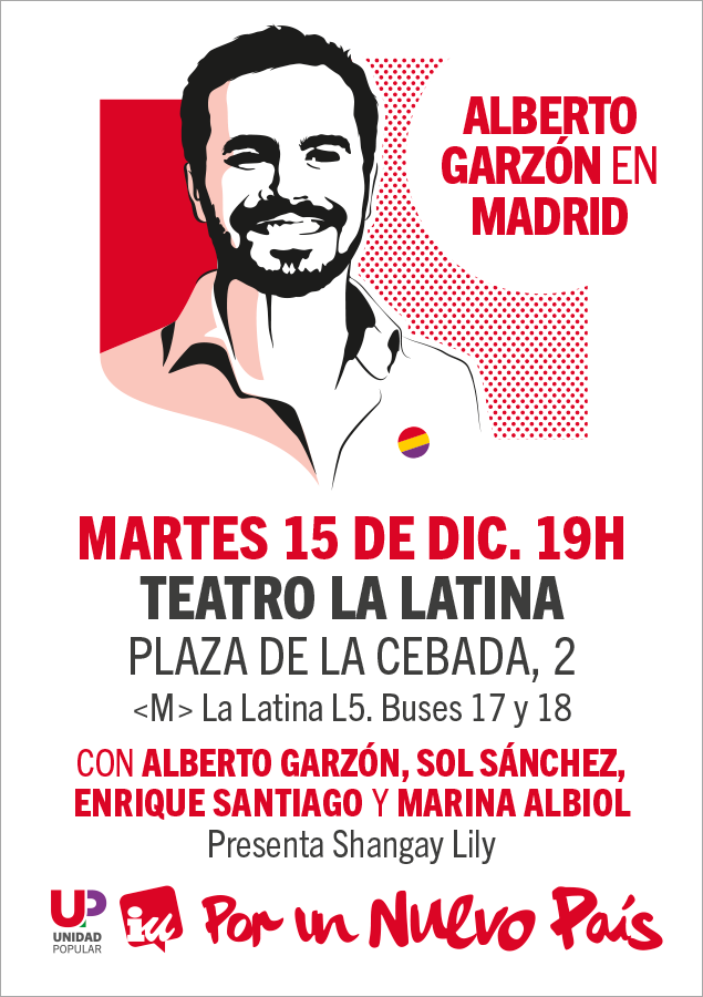 Esta tarde estaremos en el acto central de Madrid, en el teatro de la Latina. ¡A las 19:00h nos vemos!