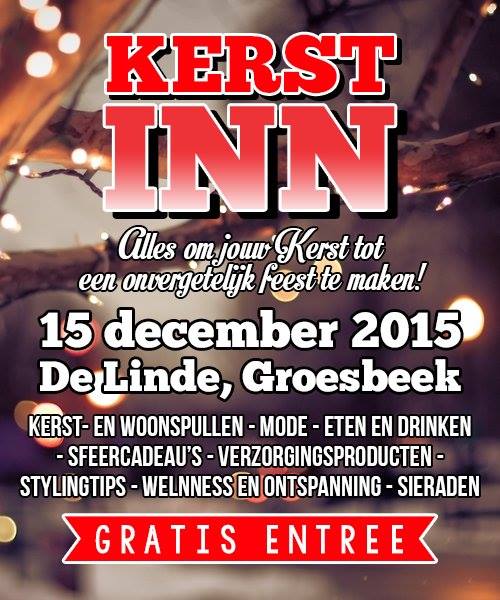 Vanaf zeven uur ben je welkom in Groesbeek op de Kerst Inn. Puritea heet je van harte welkom!