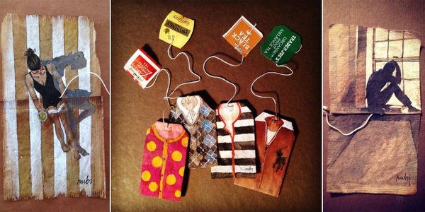 AIGAdesign's tweet photo. Perfect for #InternationalTeaDay: @RubySilvious' #365DaysOfTea painted tea bags https://t.co/4pTgG8iKMW @fubiz https://t.co/zRxBdV3XqO