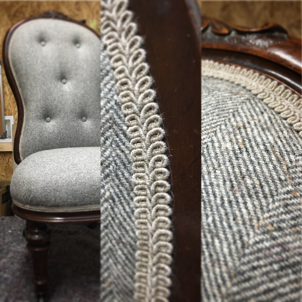 loosebuttonup's tweet photo. Antique chair all fully restored using traditional & modern upholstery. #homefortheholidays #upholstery #loosebutton https://t.co/8StfP3MSKC