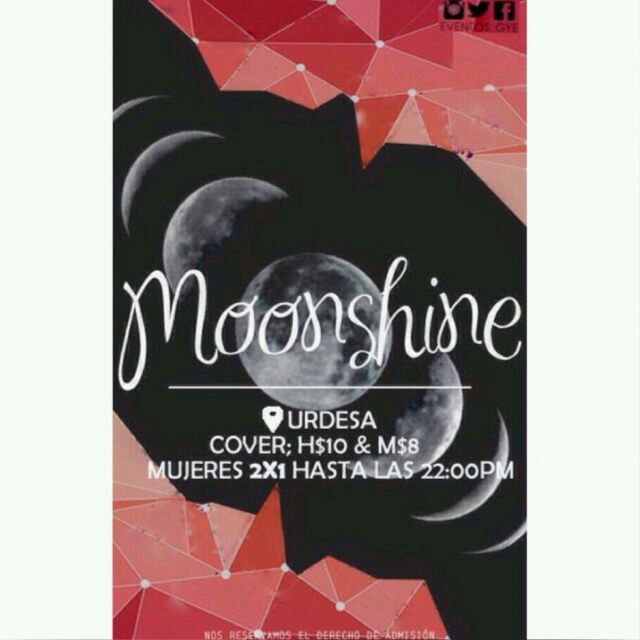 YJorgeAlvarez_'s tweet photo. @moonshinegye 🌑
Sab.19.Dic.2015 🔜 
Lugar: Urdesa Central 
H. 10$ consumibles
M. 8$ 2x1 hsta las 22H00 
Moonshine# https://t.co/IArEXfvQ01