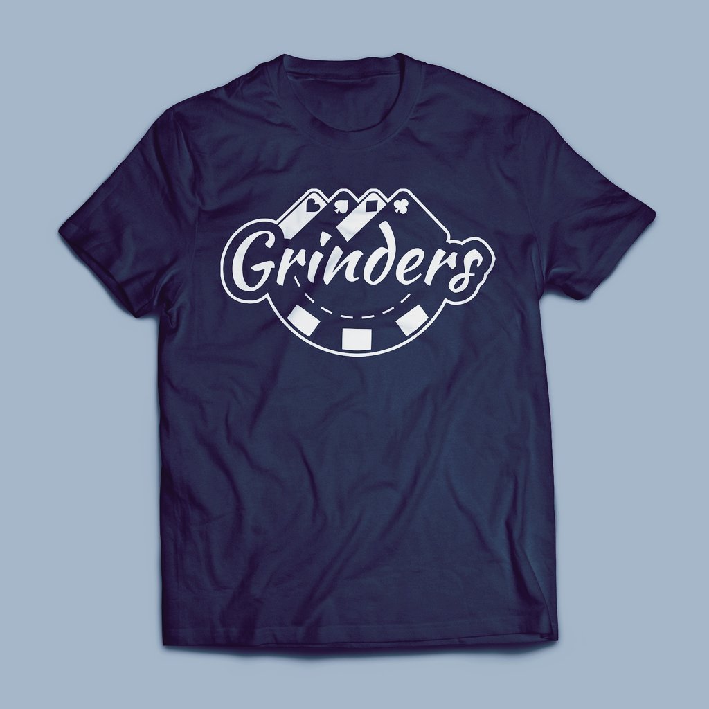 GrindersApparel's tweet photo. The original Grinders logo tee. For the committed and passionate. 
#pokertee #pokerapparel #poker #pokerlifestyle https://t.co/C3ARXKfAct