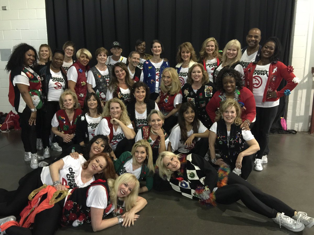ClassixCrew's tweet photo. The crew rocked the house at the Hawks game last night! How about those Christmas sweaters?! #silverclassixcrew https://t.co/mMnsa5eP1P