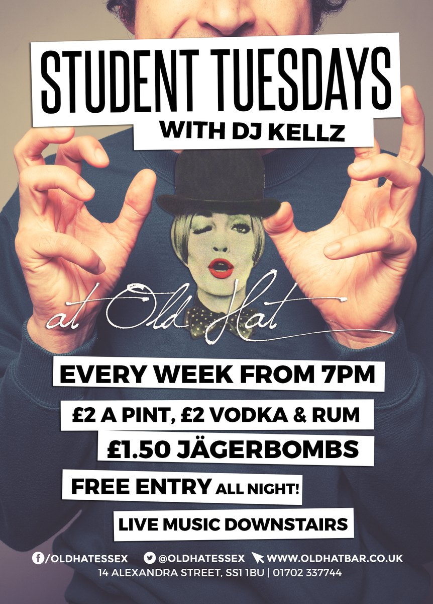 Tonight at OLD HAT - Get yourselves down for some cheap drinks and good tunes

#Essex #Student