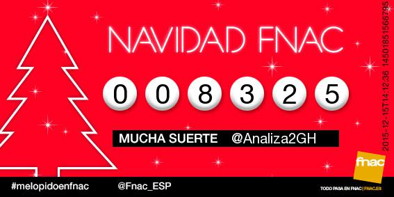 Fnac_ESP's tweet photo. @Analiza2GH Gracias por participar. Este es tu cupón 008325 https://t.co/jXZxiWEdjm