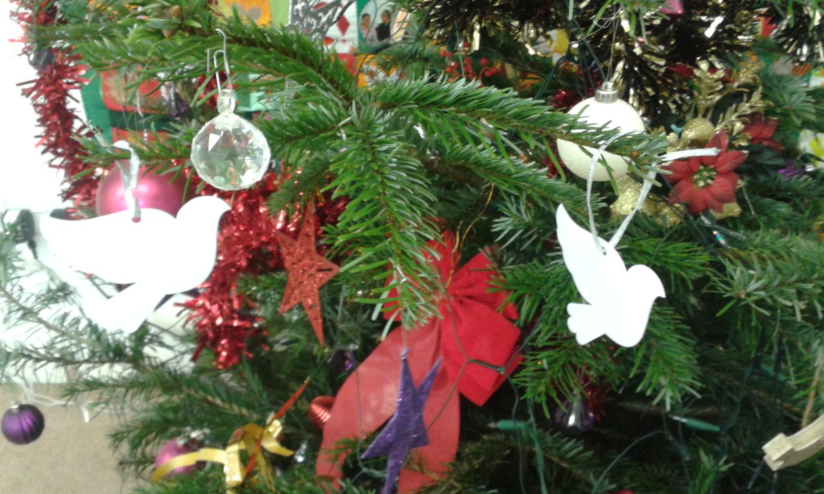 IntegrateCE's tweet photo. @weare_bird #2turtledoves looking very fetching on our training room tree. Thank you :) https://t.co/NZfVDBIab8