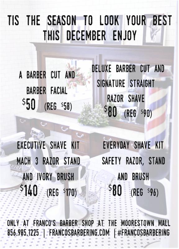 Rizzieri's tweet photo. Don't forget to book your holiday shave and barber cut. Check out holiday gifts at Franco's. https://t.co/ffEi3SzoeY https://t.co/Xkm9MdXZF3