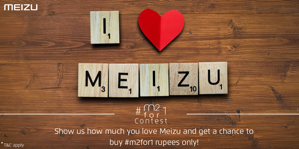 Meizu_India's tweet photo. Participate in #m2for1 #contest on our FB Page https://t.co/lHQuL4B7pL & buy #m2for1 Rs! T&C https://t.co/FEjlvkaBVk https://t.co/AQwMcEHzdc