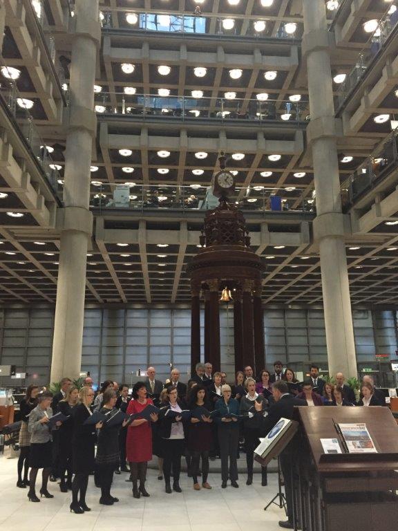 LloydsofLondon's tweet photo. Feeling festive in the underwriting room at Lloyd's with @LloydsChoir singing Christmas carols to the market https://t.co/JSSd0RGM61