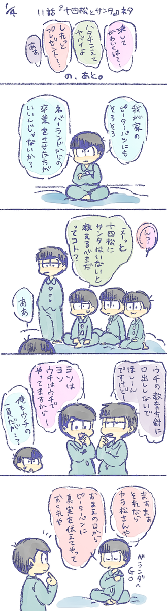※11話『十四松とサンタ』ネタバレです。
サンタはね、、、 