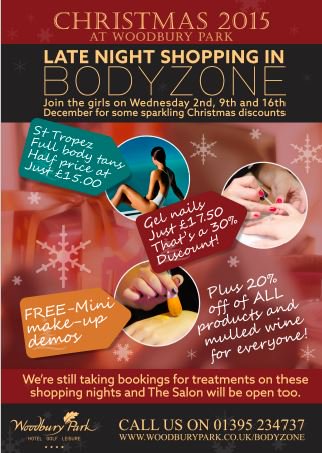 Woodbury_Park's tweet photo. Still not sure what to get them with just 10 days to go? @bodyzoneSpa have exclusive offers &amp; late opening on Weds🎅🎄 https://t.co/jWMzb8UTWa
