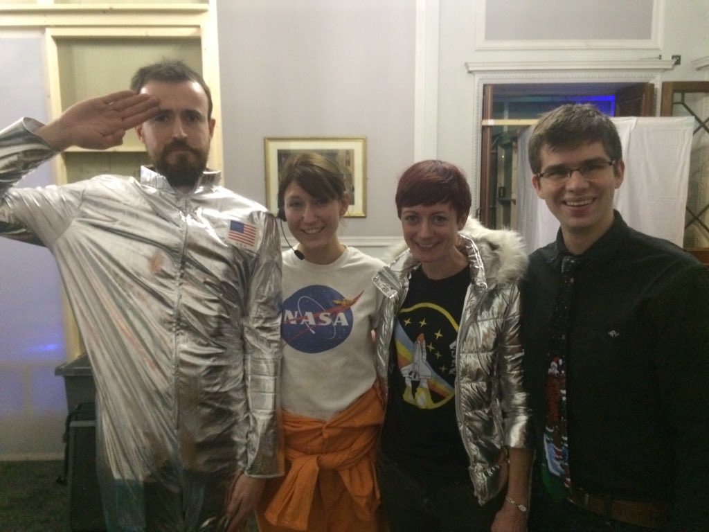 Kevin_Fong's tweet photo. How much do I love these guys! Team #Xmaslectures celebrate #Timpeake's launch in style #Principia #BritinSpace https://t.co/jxayuM04ON