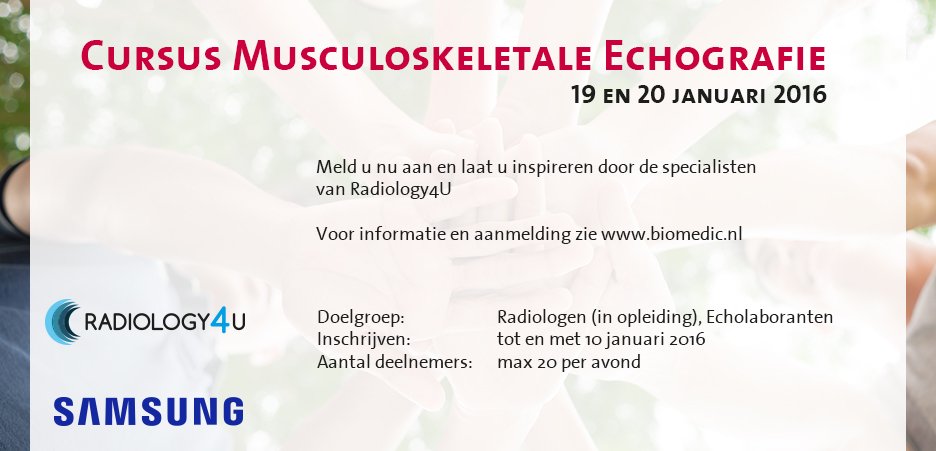 BiomedicNL's tweet image. MSK cursusavonden Bovenste Extremiteit op 19 en 20 januari. Aanmelden kan nog: ow.ly/VgSsF