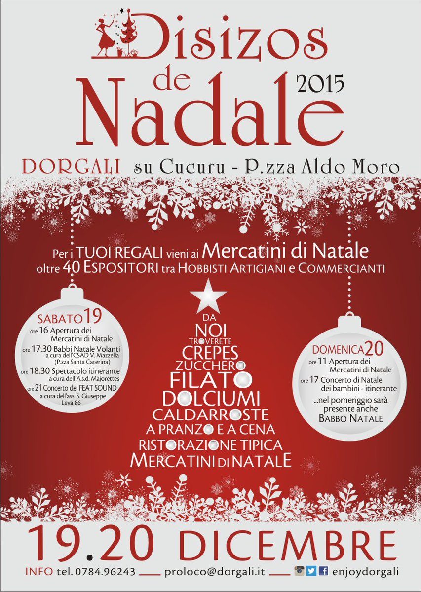 I mercatini di Natale #Dorgali. Oltre 40 espositori e fino al 6 gennaio tanti eventi bit.ly/1SZkdjs
