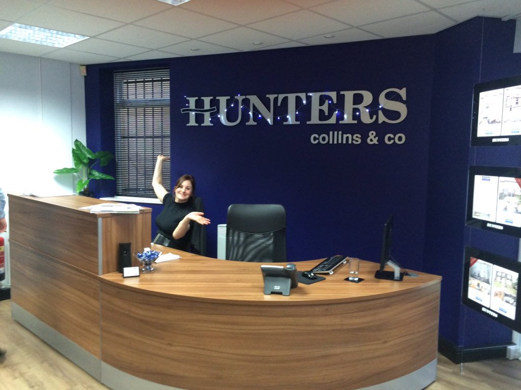 HuntersPudsey's tweet photo. Holiday Lights are up in our newly refurbished office! Come take a look! https://t.co/e9WbwQr6E2