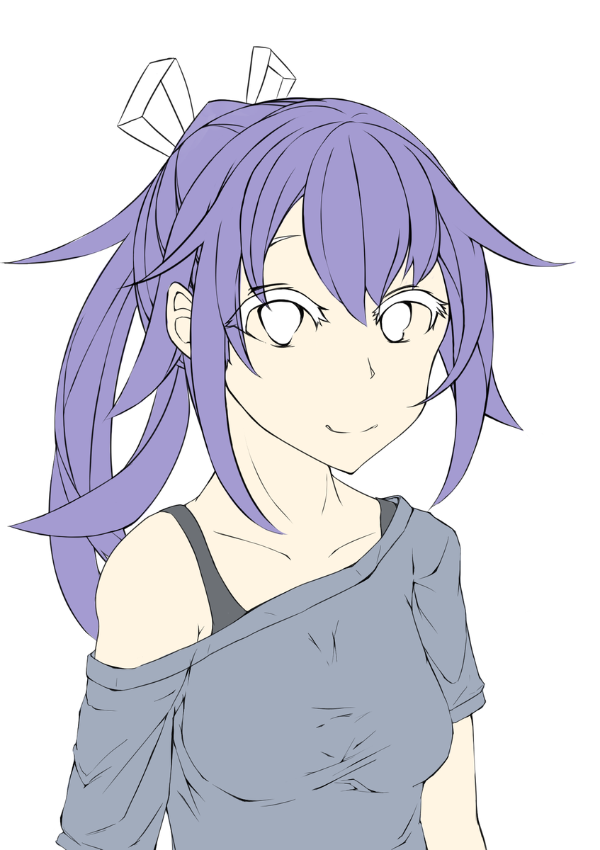今日の進行状況。うちの子描きました。名前はキリエと申します。 