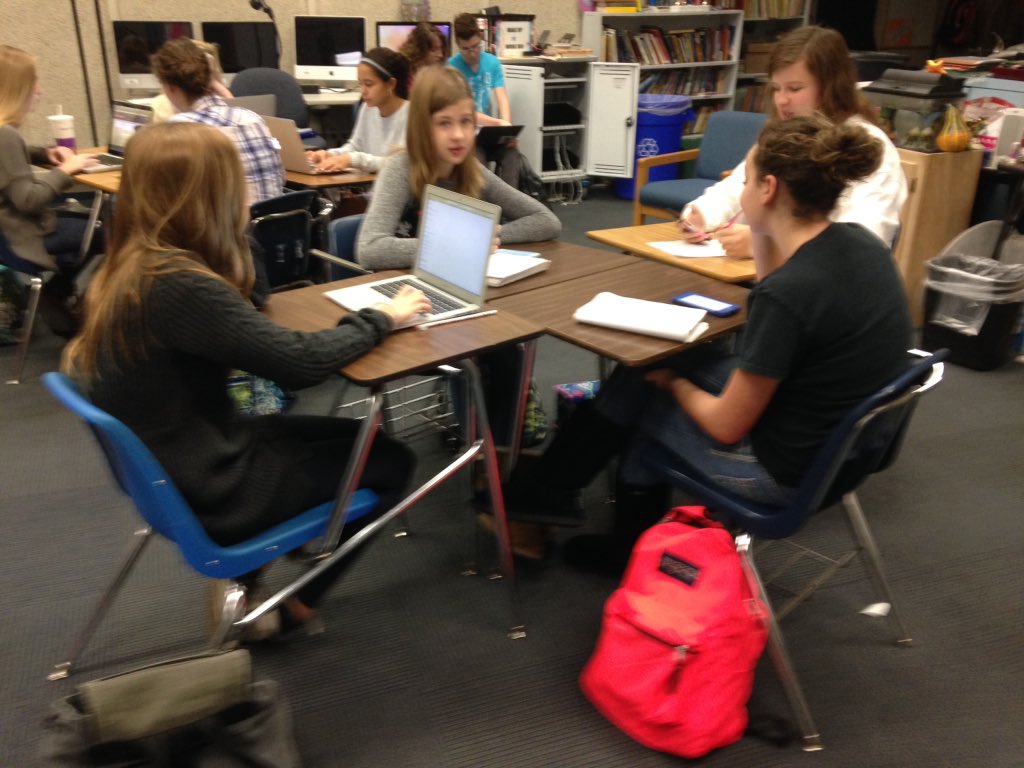 kris_lilley's tweet image. #cmscolts reviewing for exams in #ela  peer revision for success #coltchat