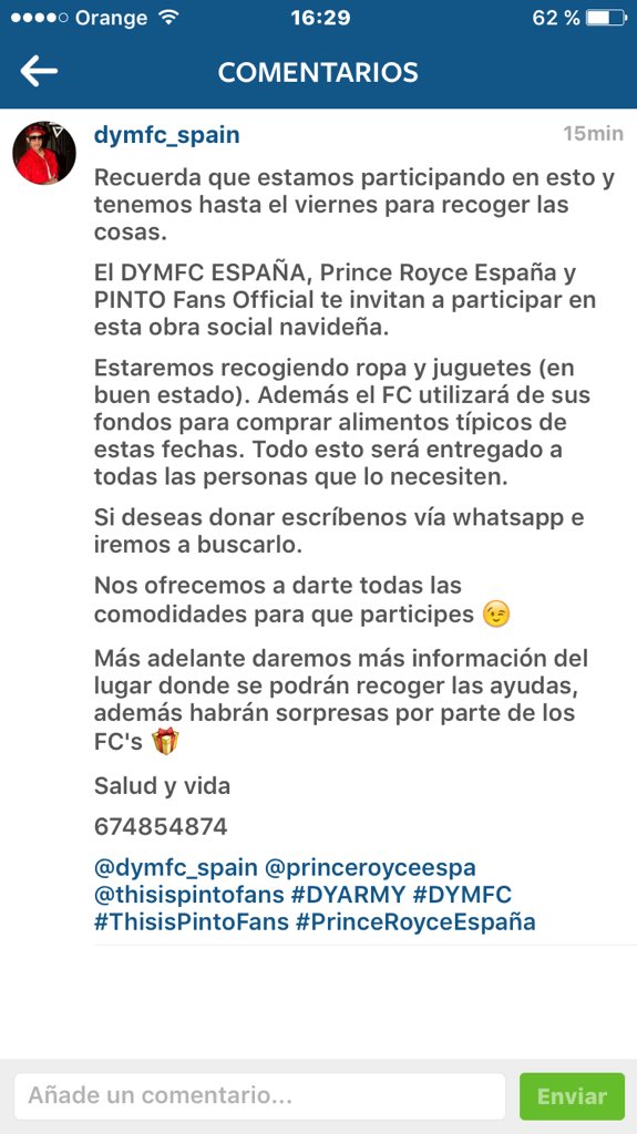 DYMFC_Spain's tweet photo. Recuerda que estamos participando en este proyecto para ayudar a familias más necesitadas. Tenemos hasta el viernes https://t.co/7tWXBSF8zw