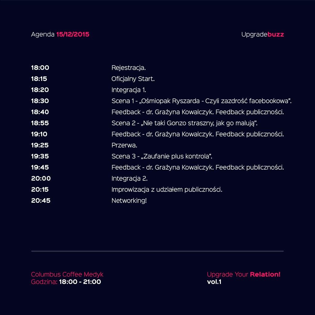 upgradebuzz's tweet photo. dziś #upgradeyourrelation!W @ColumbusPL @CieslikAsia @MariuszTD @BLSzczecin @obezjanowicz temat przewodni #zazdrość https://t.co/qcTgMKpmlc