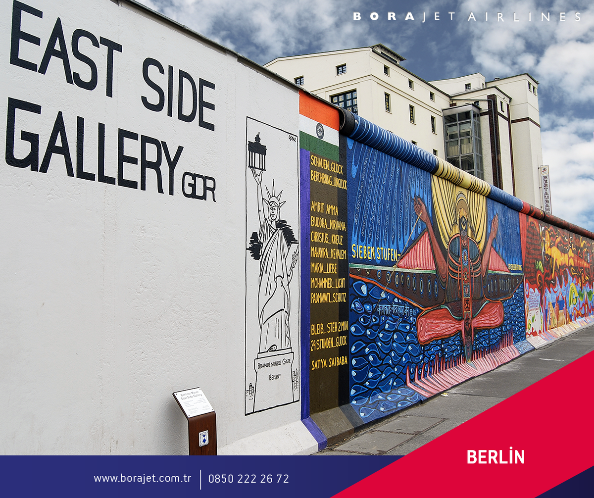 Dünyanın en büyük açık hava galerilerinden biri olan East Side Gallery'yi gördünüz mü? Haydi Borajetle Berlin'e!