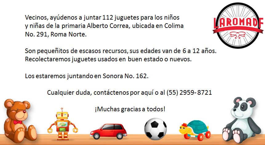 LaRomaDF's tweet photo. Les recordamos nuestra colecta, para que se sumen ;) https://t.co/J8swOokWmY