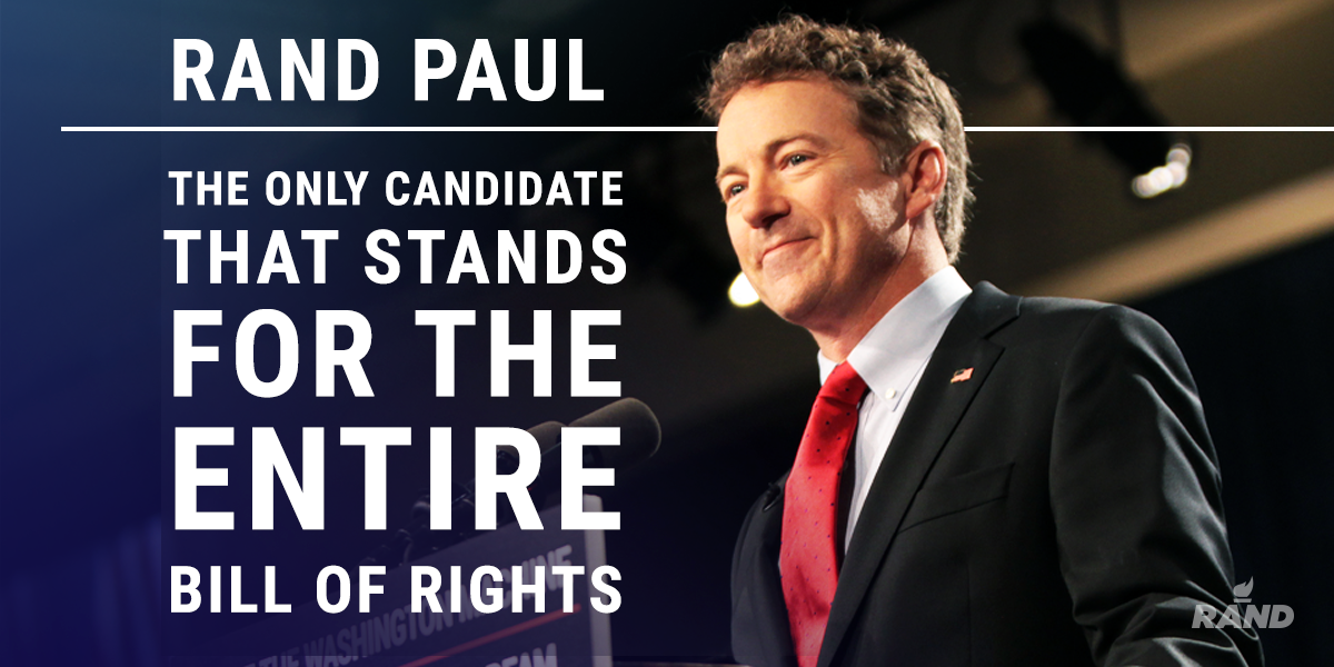 RandPaul's tweet photo. Today is #BillofRightsDay. We must elect a president that will defend the entire Bill of Rights https://t.co/306bHNQQwk